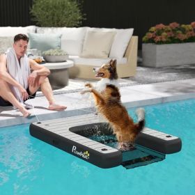 Inflatable Dog Boat Ramp Up To 286 Lbs, For Boat, Dock, Lake, Non-Slip, Safe & Easy (Option: Grey)